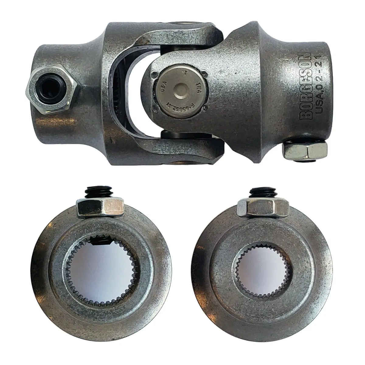 3/4-36 Spline X 9/16-36 Spline Steering U-Joint - Select Finish, Borgeson 1