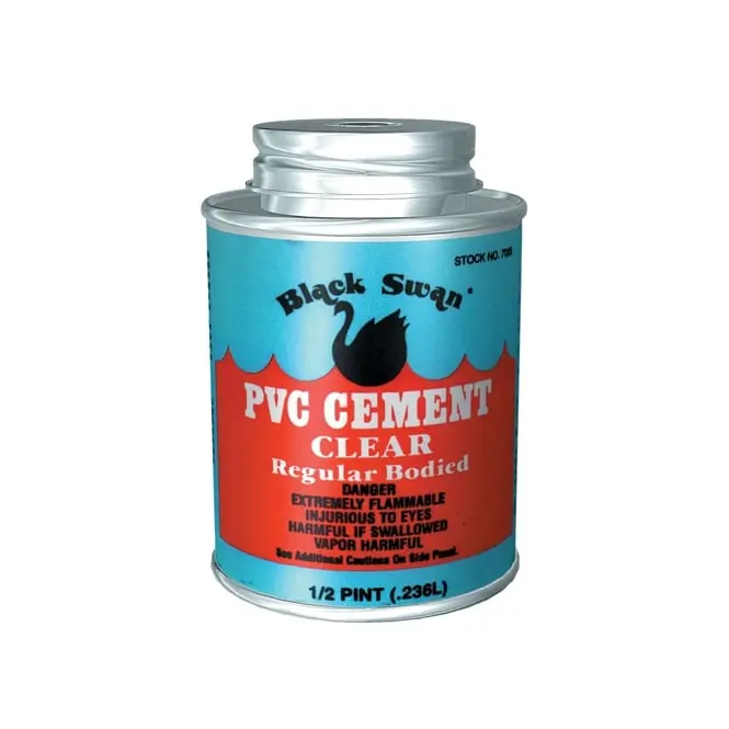 Clear Pvc Glue 1/2 Pint, Flexible, Applicator Cap 1