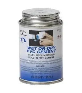 Aqua Blue 1/4 Pint, Wet 'R Dry Pvc Glue Applicator Cap 1