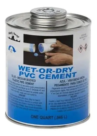 Aqua Blue Qt, Wet R Dry Pvc Glue Screw-On Cap 1