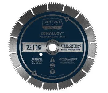 Circular Saw Blade,Cenalloy, 7-1/4" X 16 Slot X Universal Arbor 1