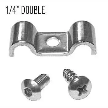 Kugel Komponents Double Clamp 1/4 Inch X 1/4 Inch Doubles - 6 Pack 1