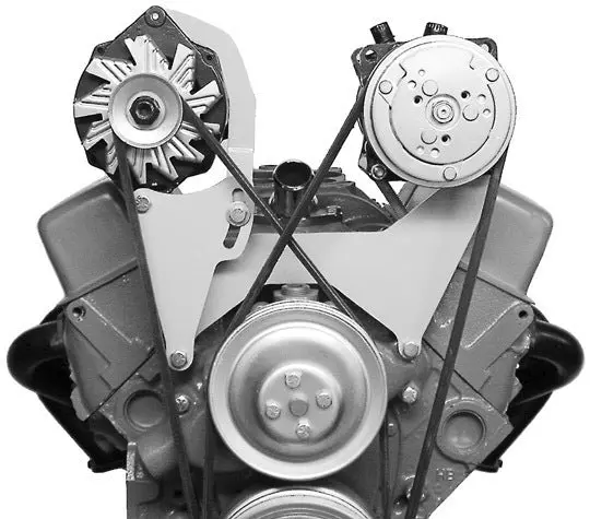 Alan Grove Components Small Block Chevy Alternator Bracket, Short Water Pump, Passenger Side 200R 1
