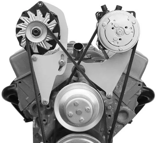Alan Grove Components Small Block Chevy Air Conditioning Compressor Bracket, Long Water Pump, Driver Side 101L 1