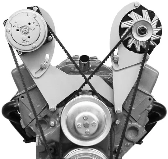 Alan Grove Components Small Block Chevy Air Conditioning Compressor Bracket, Short Water Pump, Multiple Carbs, Passenger Side 102R 1