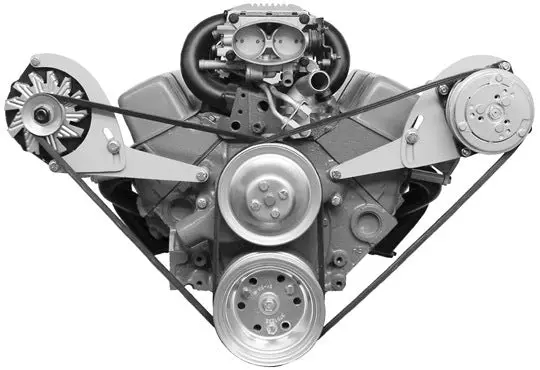 Alan Grove Components Small Block Chevy Wide Air Conditioning Compressor Bracket, Short Water Pump, Low Profile, Driver Side 113L-Low 1