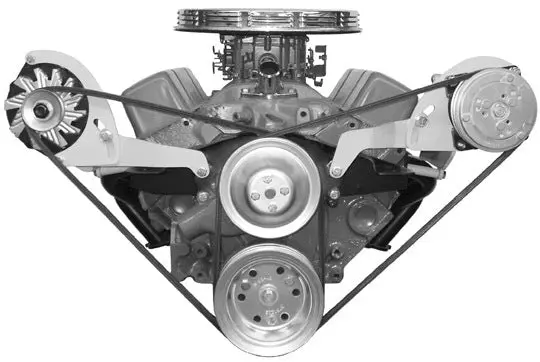 Alan Grove Components Small Block Chevy Corvette Alternator Bracket, Short Water Pump, Low Profile, Passenger Side 213R-Sc 1