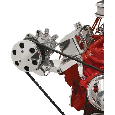 Billet Aluminum Small Block Chevy A.C. Compressor Bracket, Standard Heads, Long Pump, Side Mount, Passenger Side 1
