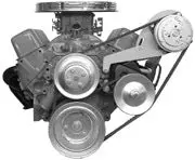 Alan Grove Components Small Block Chevy Air Conditioning Compressor Bracket, Long Water Pump, Low Profile, Driver Side 119L 1