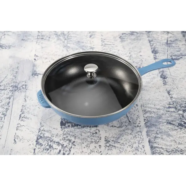 Staub Cast Iron Skillet 26 Cm / 10 Inch Ice-Blue  Everyday Pan 1