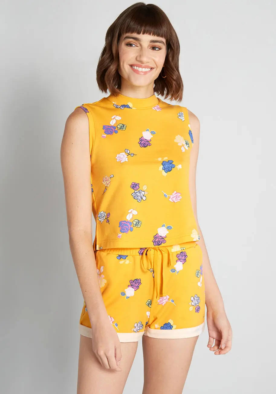 Lounging Amongst The Roses Sleeveless Top (Final Sale) 1