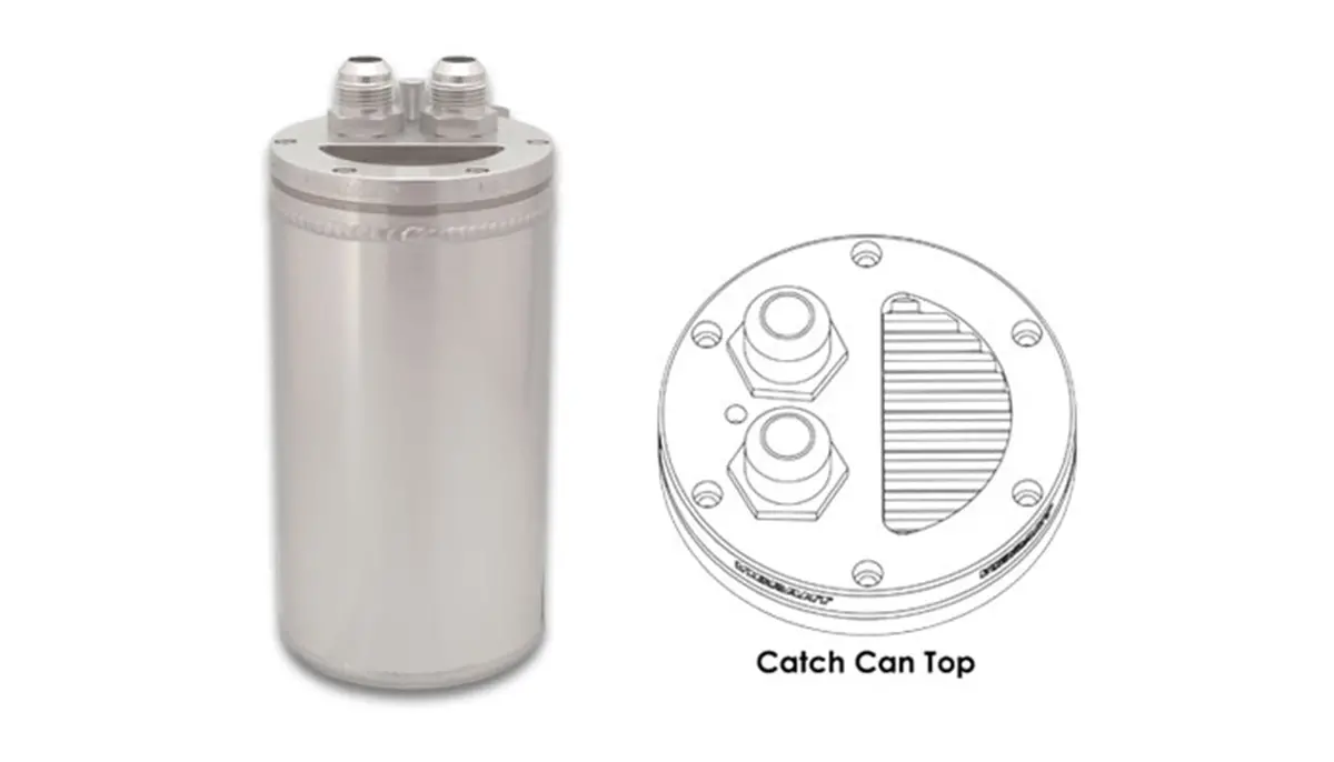 Vibrant Performance Universal Catch Can, Recessed S.S. Filter Top - Anodized Silver 1