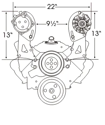 Alan Grove Components Small Block Chevy Alternator Bracket, Short Water Pump, Driver Side 228L 2