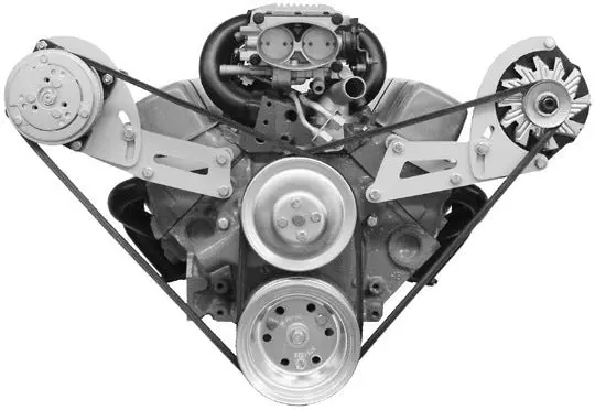 Alan Grove Components Small Block Chevy Air Conditioning Compressor Bracket, Short Water Pump, Low Profile, Passenger Side 133R 1