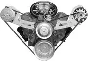 Alan Grove Components Small Block Chevy Air Conditioing Compressor Bracket, Long Water Pump, Low Profile, Passenger Side 135R 1
