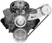 Alan Grove Components Small Block Chevy Air Conditioning Compressor Bracket, Long Water Pump, Low Profile, Driver Side 137L 1