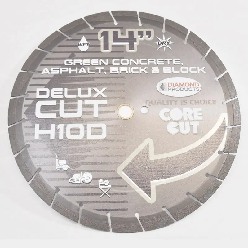 Concrete Blade - 14" X .125 X Unv. Arbor High Speed H10d Delux-Cut For Green Concrete (50537) 1