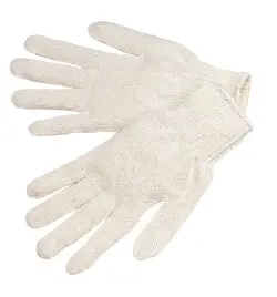 White Cotton Knit Gloves, Size Large [12/Pk] 1