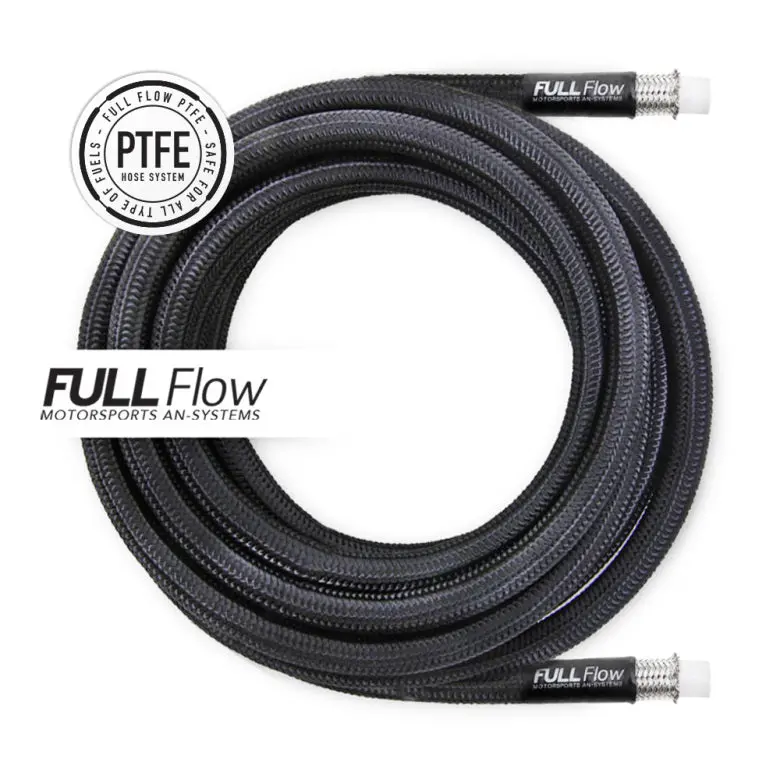 Nuke Black Nylon Ptfe Stainless Braided Fuel Hose An-12 6M 1