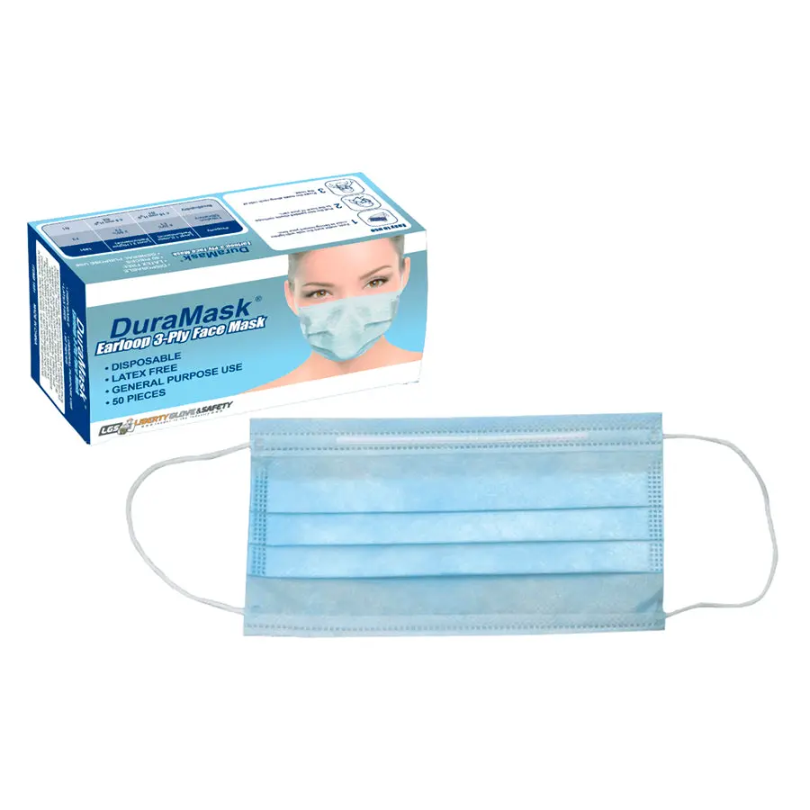 3-Ply Disposable Earloop Mask, Blue [50/Box] 1