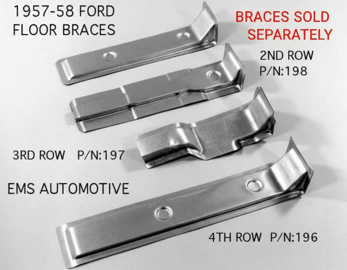 1957-58 Ford Car Fourth Row Floor Brace 1