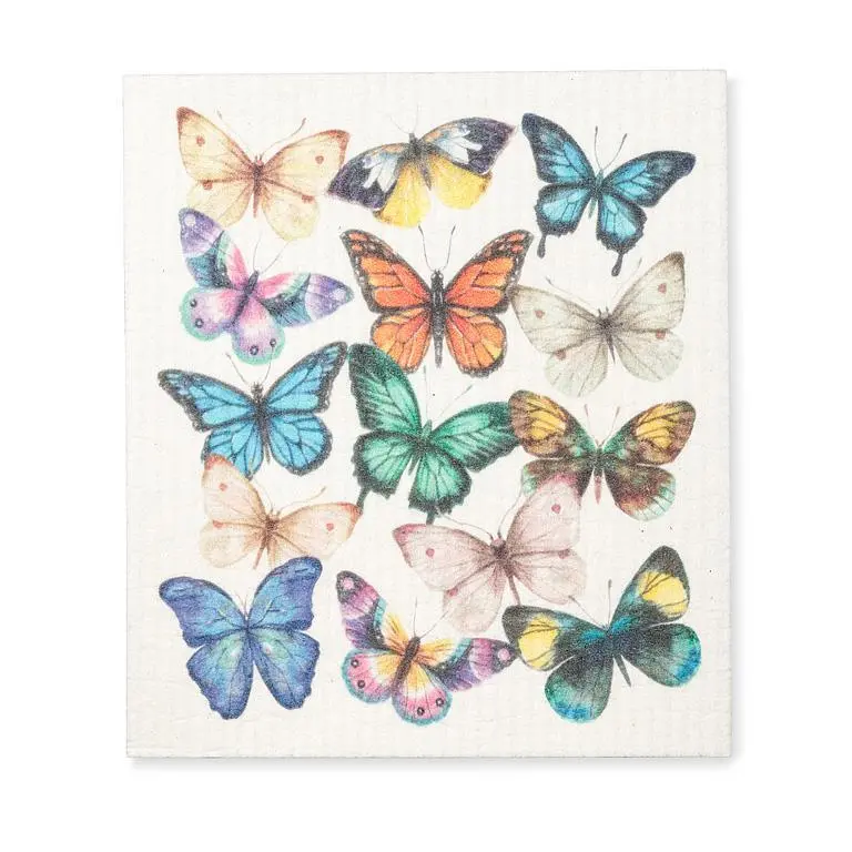 "New" Abbott - Swedish Sponge Towel Butterflies 1