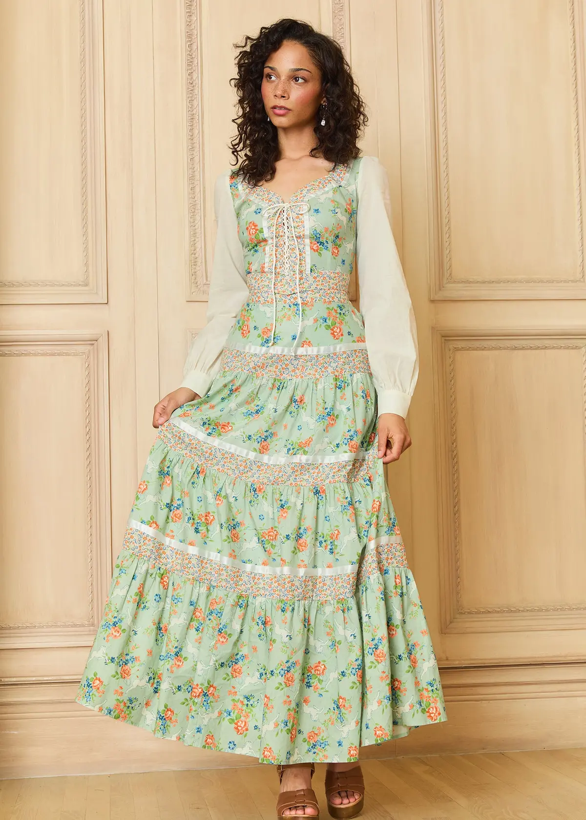 Gunne Sax For Modcloth Bella Tiered Maxi Skirt 1