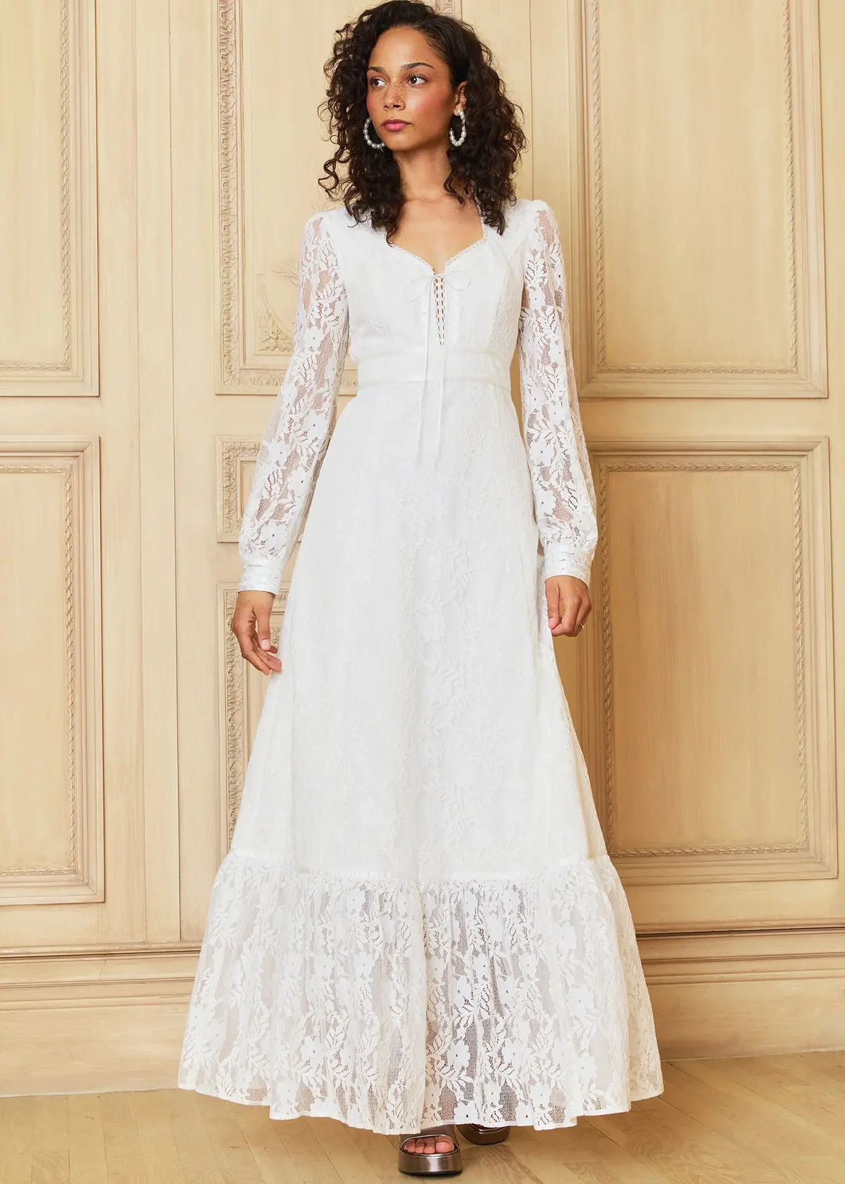 Gunne Sax For Modcloth Beth Lace Corselette Maxi Dress 1