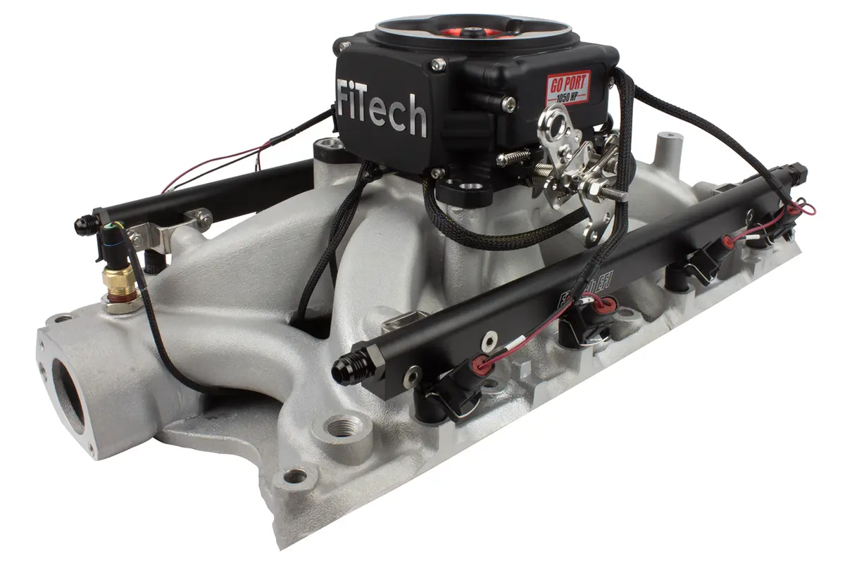 Fitech Go Port Small Block Chevy 500-1050 Hp System- Black (Gen 1 Intake) 1