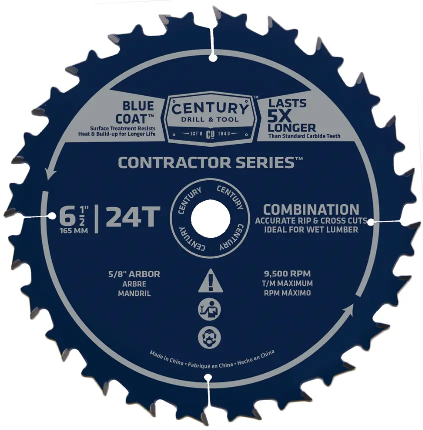 Circular Saw Blade,Contractor Series, 6-1/2" X 24T 1
