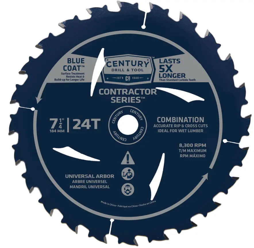 Circular Saw Blade,Contractor Series, 7-1/4" 24T 1