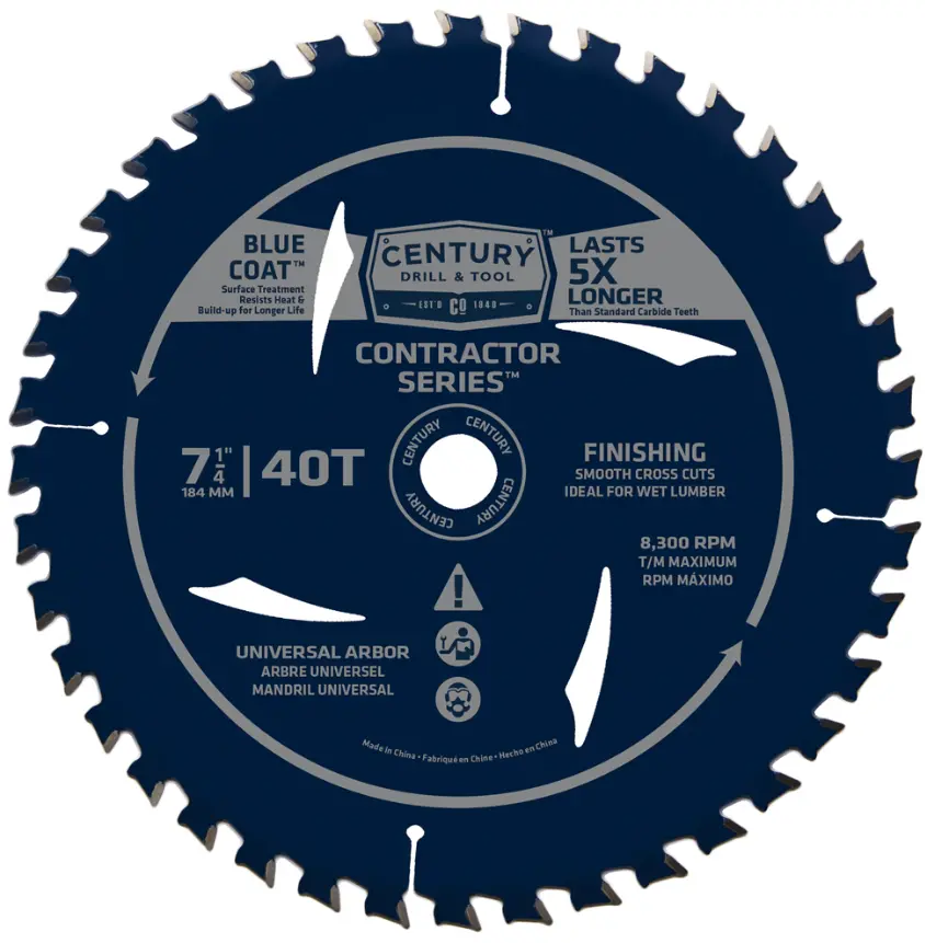 Circular Saw Blade, Contractor Series, 7-1/4" 40T 1