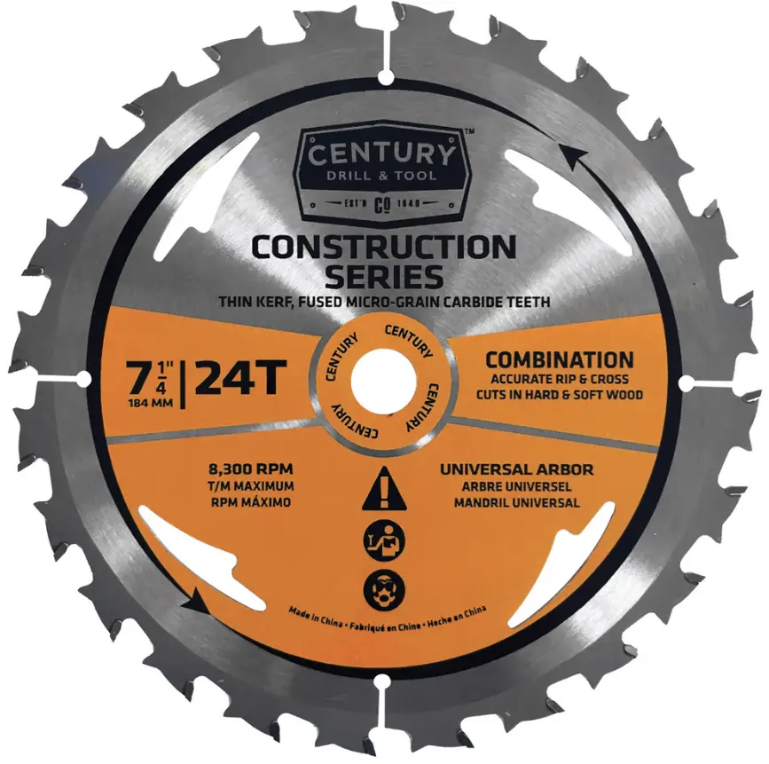 Circular Saw Blade, Construction Series, 7-1/4" X 24T 1