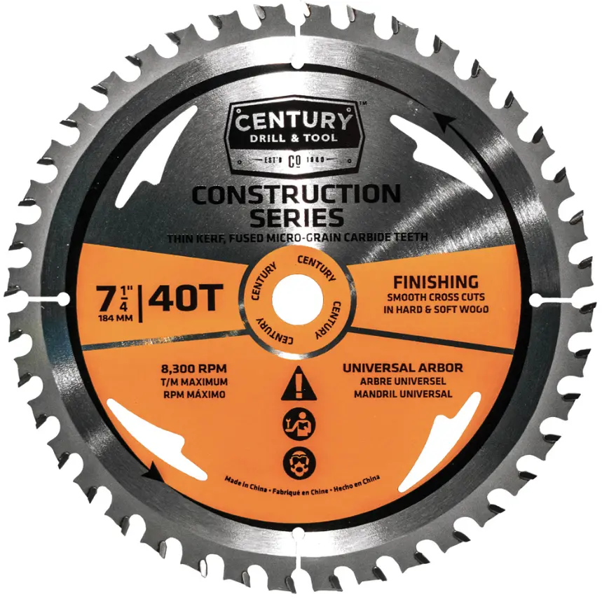 Circular Saw Blade, Construction Series, 7-1/4" X 40T 1