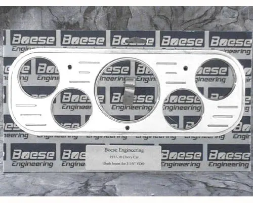 Boese Engineering 1937 - 1938 Chevy Car Billet Aluminum Dash Insert For Vdo Gauges (3 1/8" & 2 1/16") 1