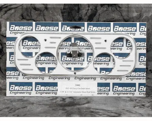 Boese Engineering 1937 -1938 Chevy Car Billet Aluminum 5 Guage Dash Insert For  3 3/8" And 2 1/16" Auto Meter Gauges 1