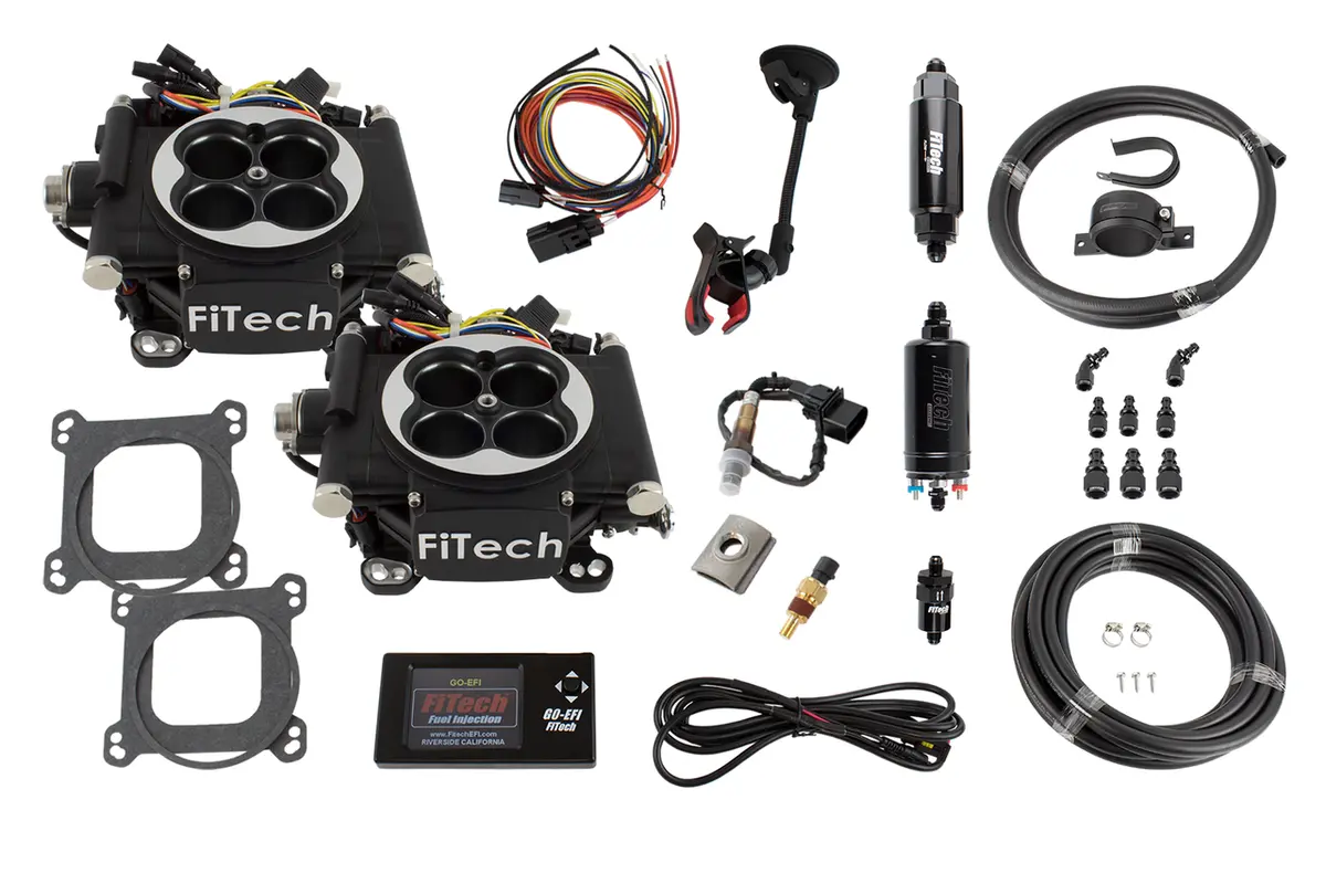 Fitech Go Efi 2X4 625Hp System Master Kit W/ Inline Fuel Pump- Black 1