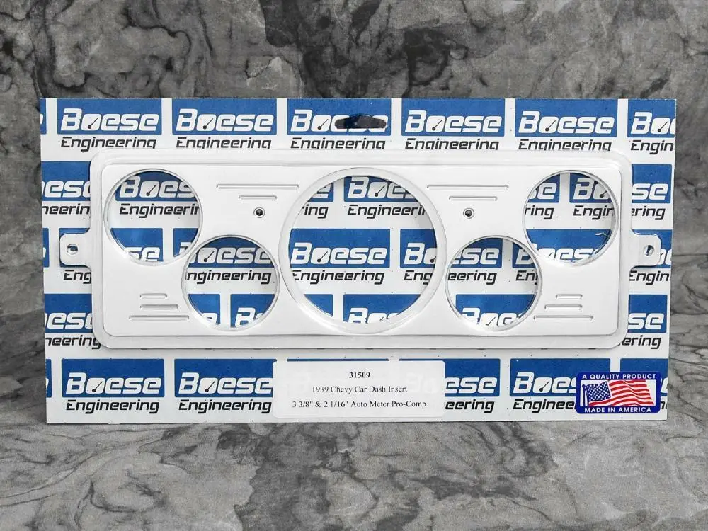 Boese Engineering 1939 Chevy Car Billet Aluminum Dash Insert For 3 3/8" & 2 1/16" Auto Meter Pro-Comp Gauges 1