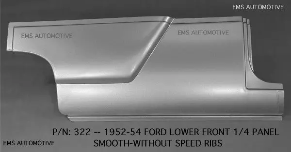 1952-54 Ford 2 Door Front Lower Quarter Panel With Smooth Fender Bulge 1