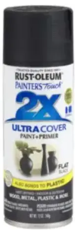 2X Ultra Cover Spray, Flat Black, 12Oz 1