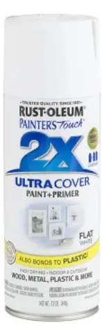 2X Ultra Cover Spray, White, Flat 12Oz 1
