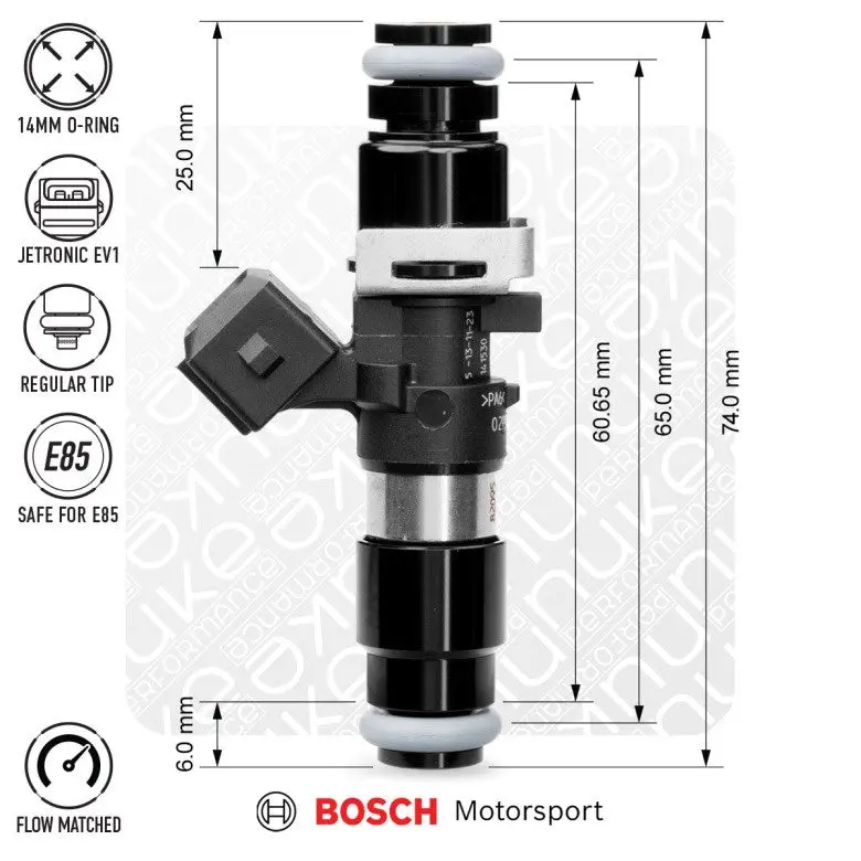Nuke Bosch Injector 1462Cc, 65Mm (Ev14l), 8Pcs Flow Matched (Order In) 1