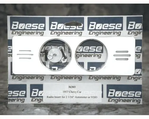 Boese Engineering 1957 Chevy Car 2 Gauge Radio Insert For Auto Meter Or Vdo Gauges (2 1/16") 1