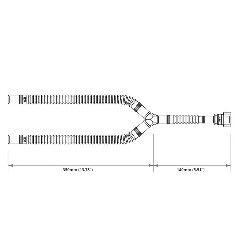 Nuke Pre-Assembled In Tank 350Mm Fuel Hose With Sae 9.49 180° To Id10 Y-Split Quick Connect (Order In) 1