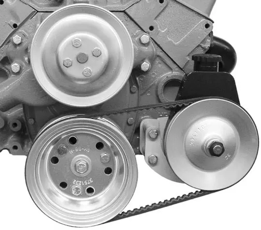 Alan Grove Components Small Block Chevy Power Steering Pump Bracket, Short Water Pump, Driver Side 400L 1