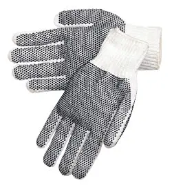 Large - Pvc Dot Knit Glove, Dots On One Side Poly/Cotton Materia 1