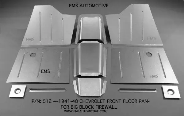 1941-48 Chevy Car Front Floor Pan Kit For Big Block Setback Firewall 1