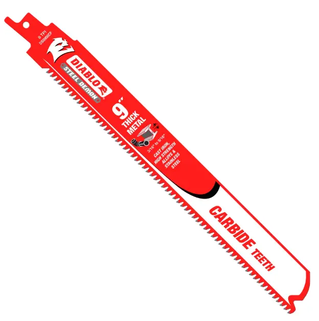 9 In. Steel Demon Carbide Recip Blades For Thick Metal (3/16 In. 1