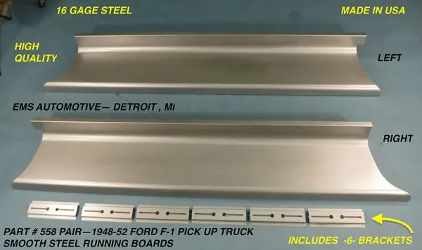 1948-50 Ford F1 Truck Running Boards (Pair) 1