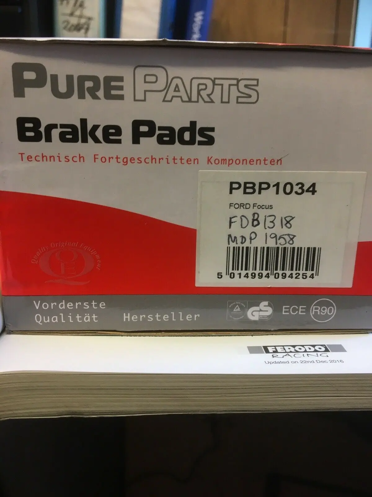 Pure Parts Front Brake Pads Ford Focus 98-05 Pbp1034 1